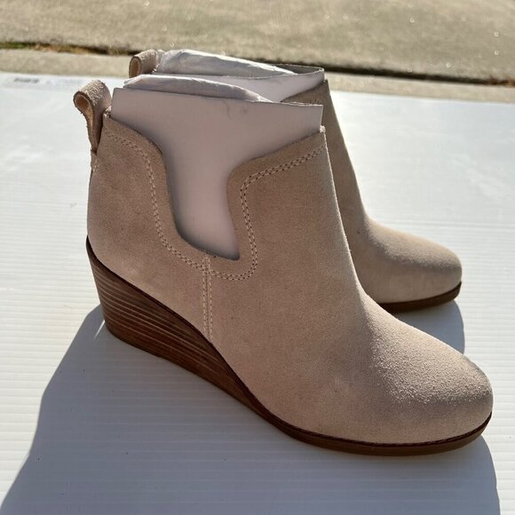 Toms Kallie Ankle Boot Booties Size 7 Sahara Suede Beige - Picture 8 of 15